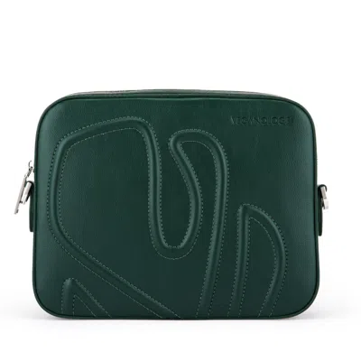 Veganologie Women's Green Maze Crossbody Bag In  With Silver Hardware