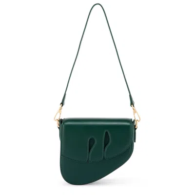 Veganologie Women's Green Pebble Shoulder Bag In