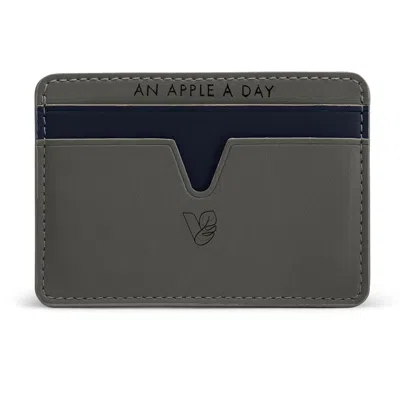 Veganologie Women's Grey Cider Apple Leather Cardholder In Pepper In Gray
