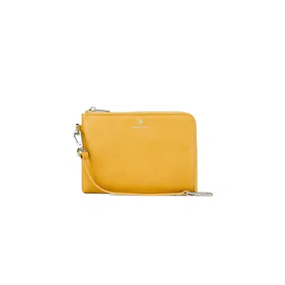 Veganologie Women's Orange Demi Pouch In Mustard - Small