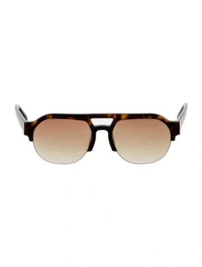 Pre-owned Vehla Square Gradient Sunglasses In Brown