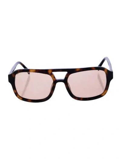 Pre-owned Vehla Square Gradient Sunglasses In Brown