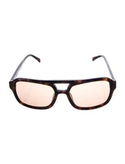 Pre-owned Vehla Square Gradient Sunglasses In Brown