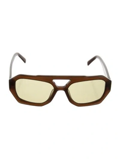 Pre-owned Vehla Square Tinted Sunglasses In Brown