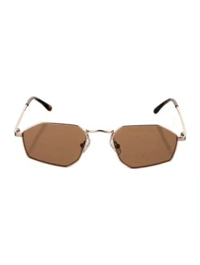 Pre-owned Vehla Square Tinted Sunglasses In Gold