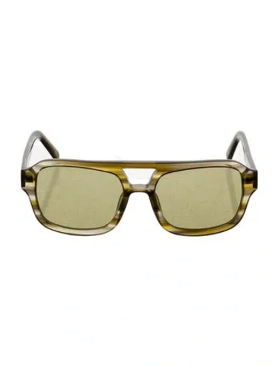 Pre-owned Vehla Square Tinted Sunglasses In Green