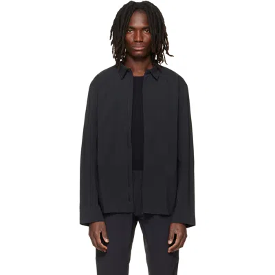 Veilance Black Metry L/s Shirt In Blue