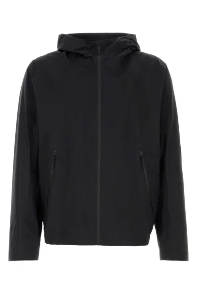 Veilance Nylon Secant Hooded Jacket Elastic Hem In Black
