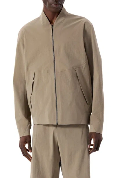 Veilance Diode Stretch Nylon Bomber Jacket In Brown