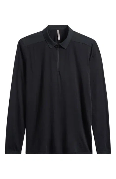 Veilance Frame Long Sleeve Polo In Black
