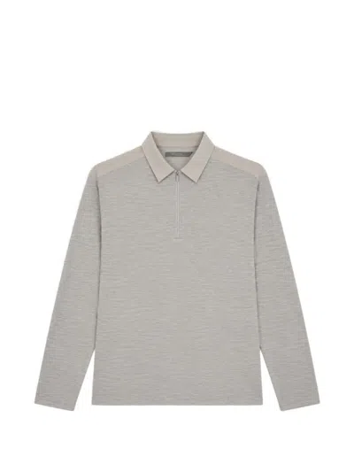 Veilance Frame Long-sleeve Polo Shirt In Gray