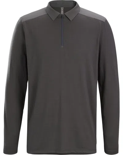 Veilance Frame Ls Polo M Clothing In 017545 Penumbra