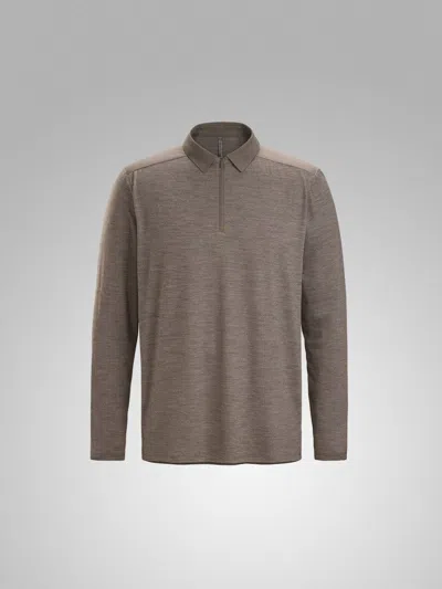 Veilance Frame Ls Polo M Clothing In Brown