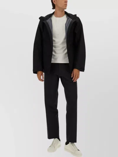 Veilance High Collar Long Sleeve Jacket With Pockets In Black
