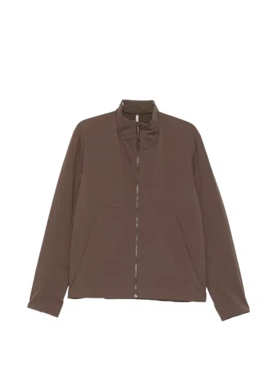 Veilance High-neck Zip-up Jacket In Brown