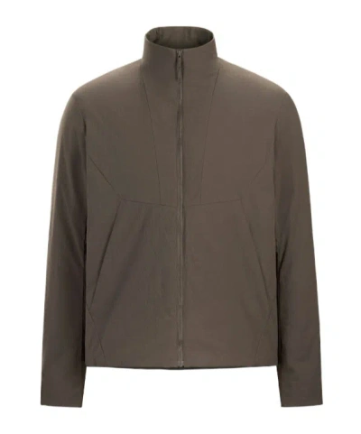 Veilance High-neck Zip-up Jacket In Brown