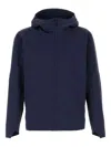 Veilance Hooded Long Sleeve Nylon Windbreaker In Blue