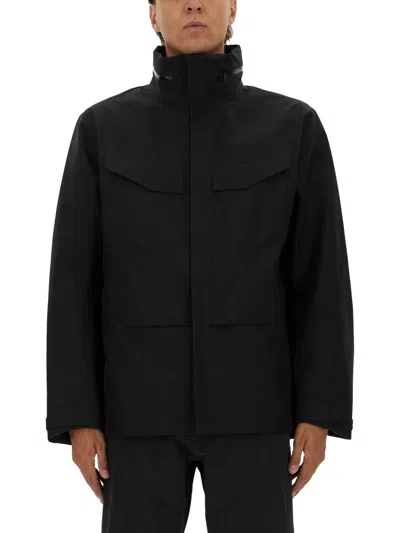 Veilance Jacket With Foldable Hood In Black