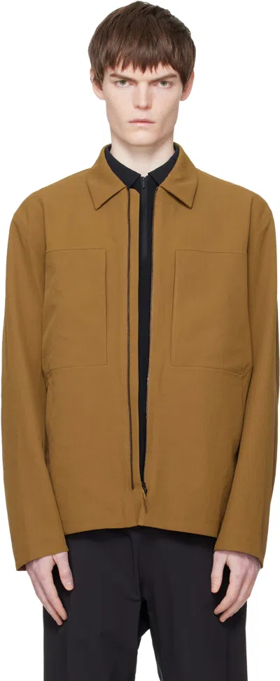 Veilance Khaki Mionn Softshell Overshirt In Brown