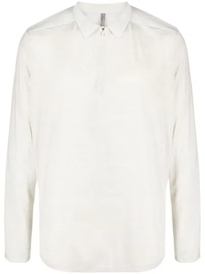 Veilance Mélange-effect Wool-blend Polo Shirt In Grey