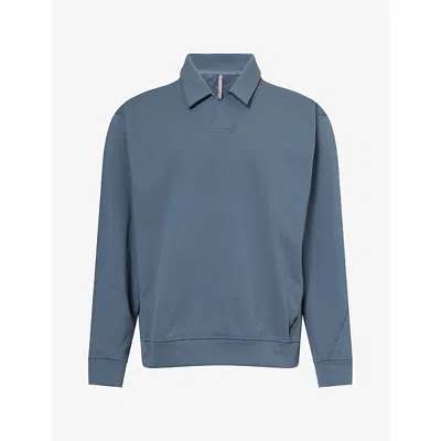 Veilance Mens Neptune Consola Jersey Polo Sweatshirt In Blue