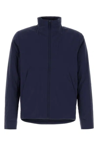 Veilance Insulated Mens Jacket High Collar Design In Blue