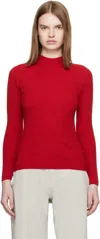Veilance Red Conic Wool Midlayer Sweater In Red