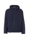 Veilance Nylon Hooded Secant Jacket Elasticated Hem In Blue