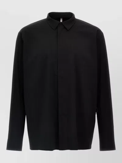 Veilance Shirt Concealed Button Placket Long Sleeves In Black