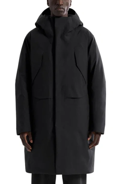 Veilance Sorin Hooded Waterproof Down Parka In Black