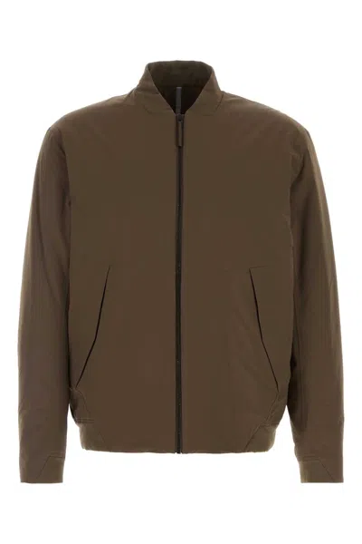 Veilance Stretch Nylon Diode Bomber Jacket In Brown