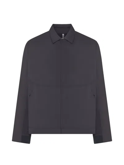 Veilance Zip-up Overshirt In Gray