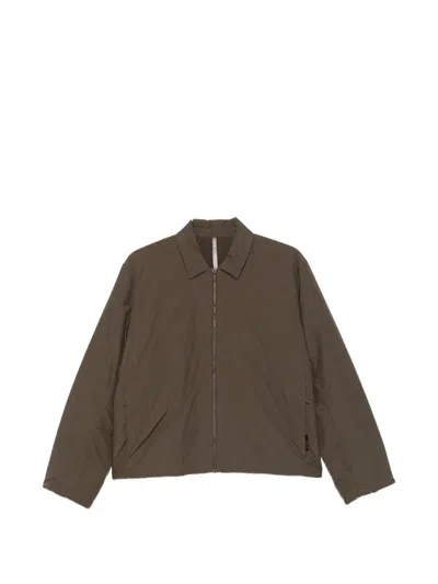 Veilance Zip-up Spread-collar Jacket In Brown