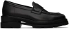 VEIN BLACK LEATHER LOAFERS