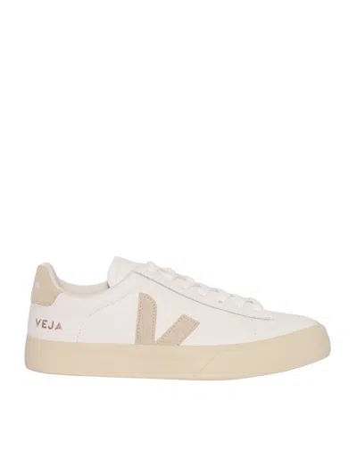 Veja Almond Campo Leather Low Sneakers In White