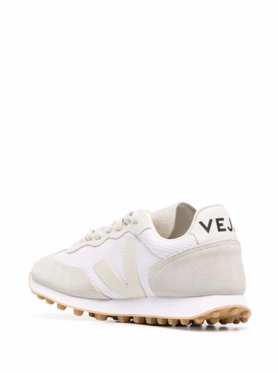 Veja Alveo Recycled Fabric And Suede Sneakers In White Natural