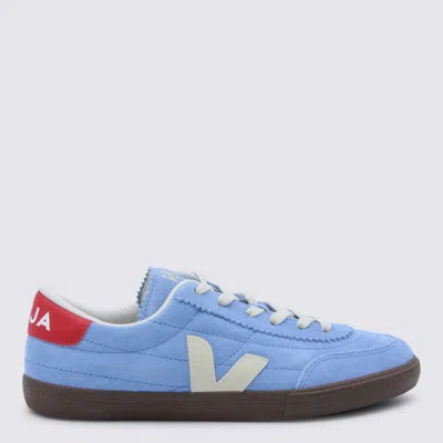 Veja Azure And White Leather Panenka Sneakers In Blue