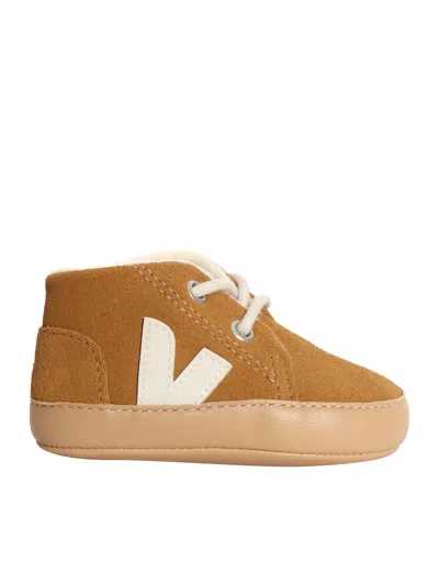 Veja Baby Winter Suede Camel Pierre In Beige