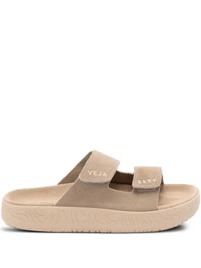 Veja Beige Chunky Platform Logo Sandals In Neutral