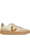 Veja Beige Leather Sneakers With Signature V Logo In Neutral