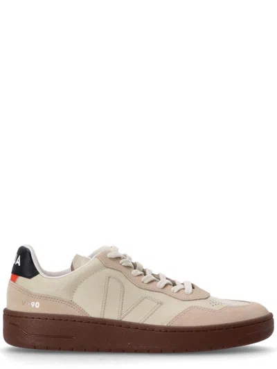 Veja Beige Logo Sneakers In Multi