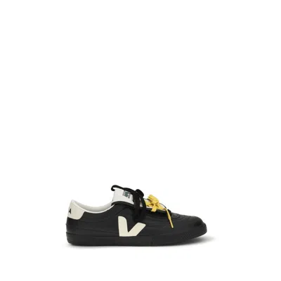Veja Black Calf Leather Bos Taurus Athletic Sneakers