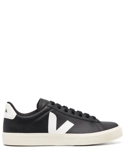 Veja Black And White Leather Campo Sneakers