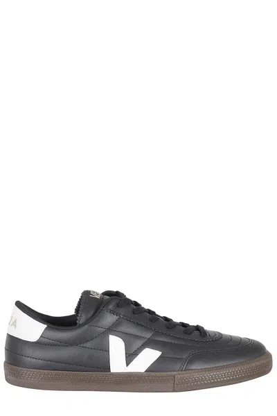 Veja Black Panenka Ot Leather White-logo Leather Sneakers In Gray