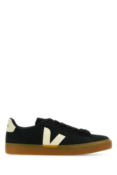 Veja Campo Bold Suede Low-top Sneakers In Black