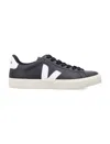 Veja Blackwhite Leather Sneakers In Black