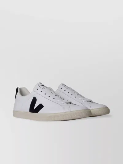 Veja Block Design Collar Sneakers In White