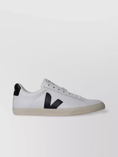 Veja Block Design Collar Sneakers In White