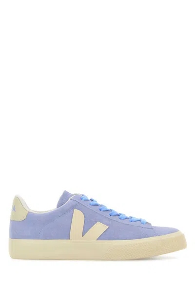 Veja Suede Campo Sneakers Contrast Sole Design In Purple