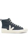 Veja Blue Logo High-top Sneakers In Blue